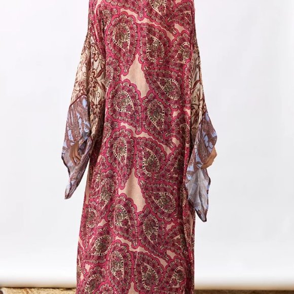 NWT Anthropologie Bl-nk Floral Swirl Cover-Up Kimono One size - Picture 4 of 7